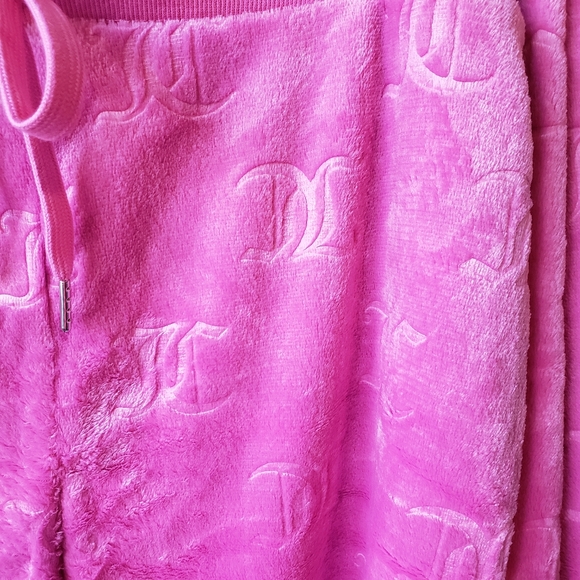Juicy Couture Soft Velour Set Top and Pants Pink Pajama Set Women XL - Picture 12 of 13